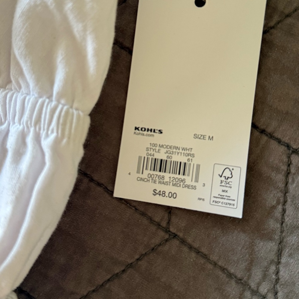 NWT SO white dress Seersucker midi flutter sleeve milkmaid dress size medium - Picture 9 of 16